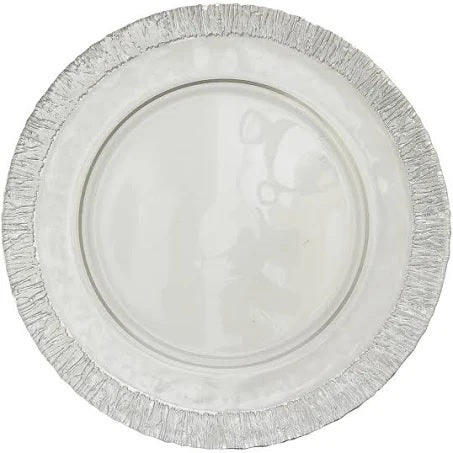 13" Silver Frost Rim Glass Charger Plate - Item #66061