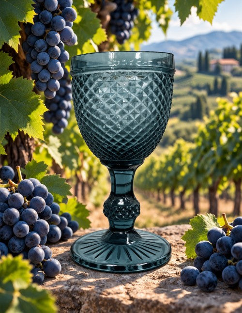 9 OZ BLUE GOBLET GLASS Item # 66070