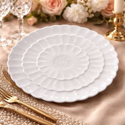 11.5" White Flower Plate - Item #66279