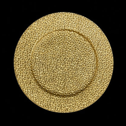 13" Gold Hammer Plastic Charger Plate - Item #66358