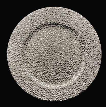 13" Gold Hammered Plastic Charger Plate - Item #66359