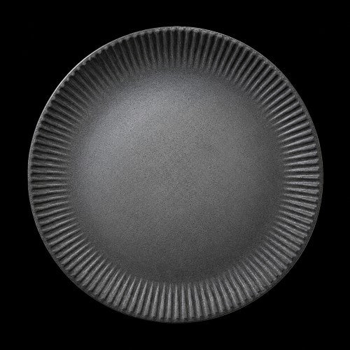 10.5 INCH BLACK FLUTED RIM DINNER PLATE Item #66379