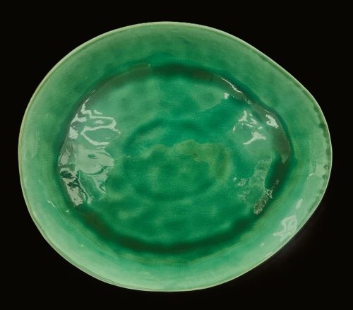 13x11.5" Emerald Green Oval Platter - Item #66454-2