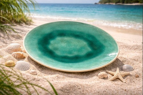 8 Inch Laguna Green Artisan Plate Item #66460