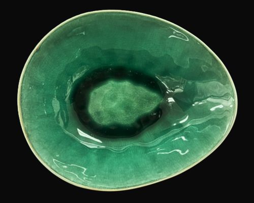 8" Dark Green Almond Shape Bowl - Item #66466