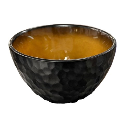 3 IN BLACK MATTE BOWL LIGHT BROWN INSIDE - Item #67890-1