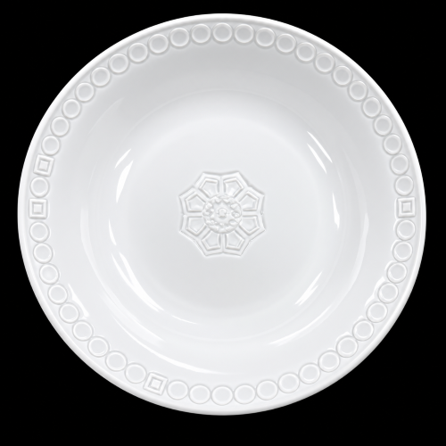 9.25" Beige Flower Plate - Item #66553
