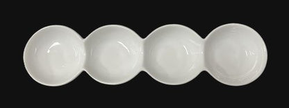 12.59 × 3.34 × 1.18" White 4-Sectional Dish - Item #67041
