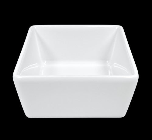 3.93" x 3.93" Square Porcelain Sauce Bowl – Item #67078