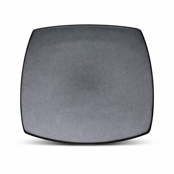 10.75" Square Grey Plate – Black Rim - Item #67139
