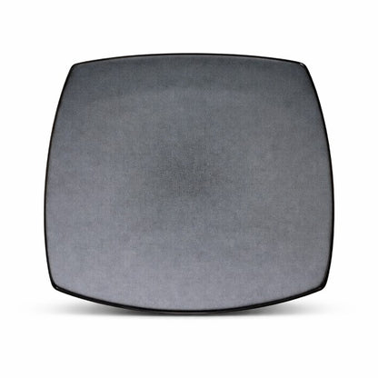 10.75" Square Grey Plate – Black Rim - Item #67139