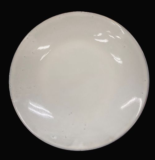 11.5" Off-White Plate with Bluish Speckles - Item #67154