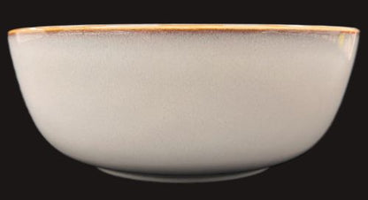 5.5" Round Bowl Grey Brown Bowl with Brown Rim - Item #67317