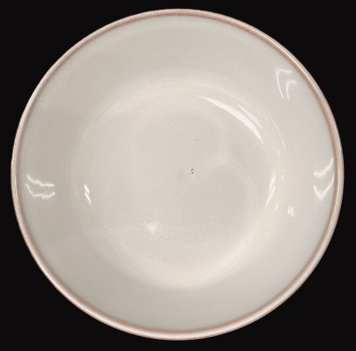 5.5" Round Bowl Grey Brown Bowl with Brown Rim - Item #67317