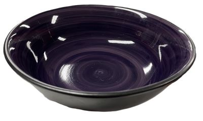 8.25 x 2.5" Purple Swirl Bowl with Black Trim - Item #67554-3