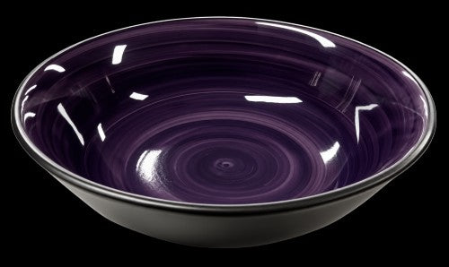 8.25 x 2.5" Purple Swirl Bowl with Black Trim - Item #67554-3
