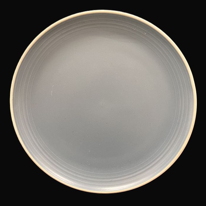 10.5" Grey Matte Plate with Beige Rim - Item #57578