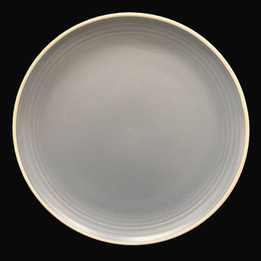 10.5" Grey Matte Plate with Beige Rim - Item #57578