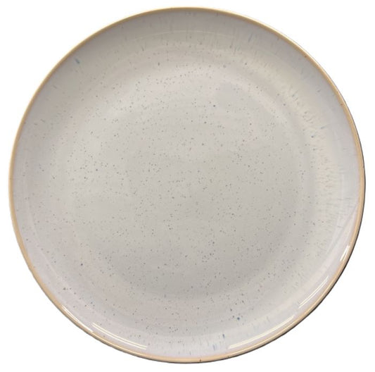 8 INCH SKY BLUE WITH BROWN SPECKLES AND BROWN RIM PLATE Item #67602