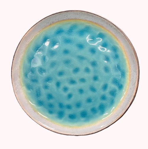 10.5" Turquoise Ripple Plate - Item #67716