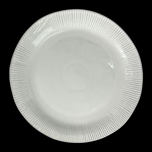 11" White Ridged Rim Plate - Item #67752