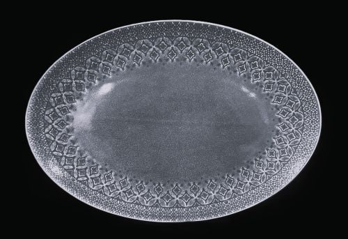 14.5" Denim Blue Oval Platter - Item #67772