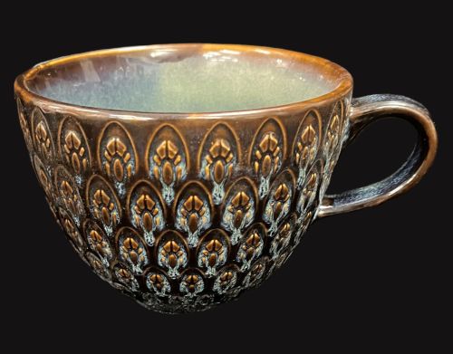 18 oz. Embossed Rustic Bronze Stoneware Mug Item #67794