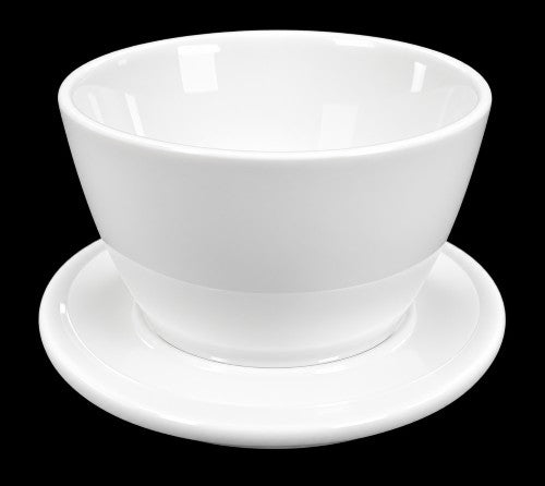 4 INCH WHITE BOWL WITH ATTACHED SAUCER Item #67885