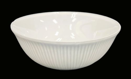 6.25 INCH WHITE BOWL WITH SUBTLE GREY LINES Item #67939