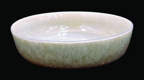8 INCH TAUPE GREEN REACTIVE GLAZE BOWL Item #67957