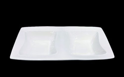 9.5X5.5 INCH RECTANGULAR 2 SECTIONAL DISH Item #67981-1