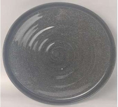10.5" Black Speckled Dinner Plate with Swirl Pattern – Item #680201