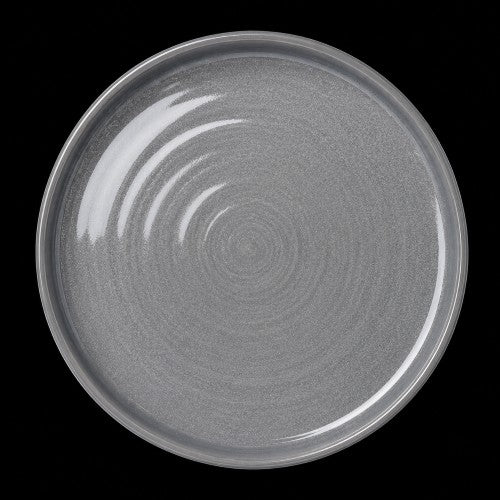 10.5" Black Speckled Dinner Plate with Swirl Pattern – Item #680201