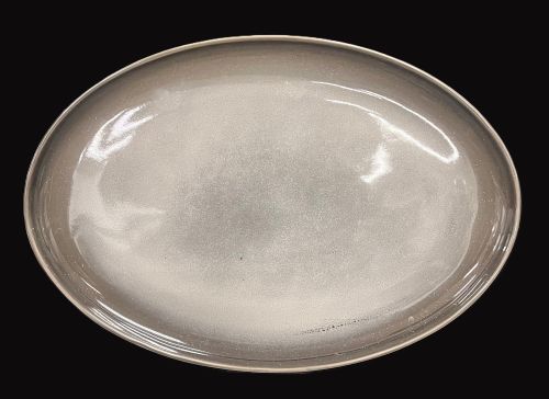 14" Grey Brownish Oval Platter - Item #68049-1