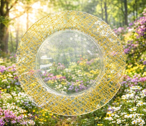 13" Gold Band Glass Charger - Item #68146