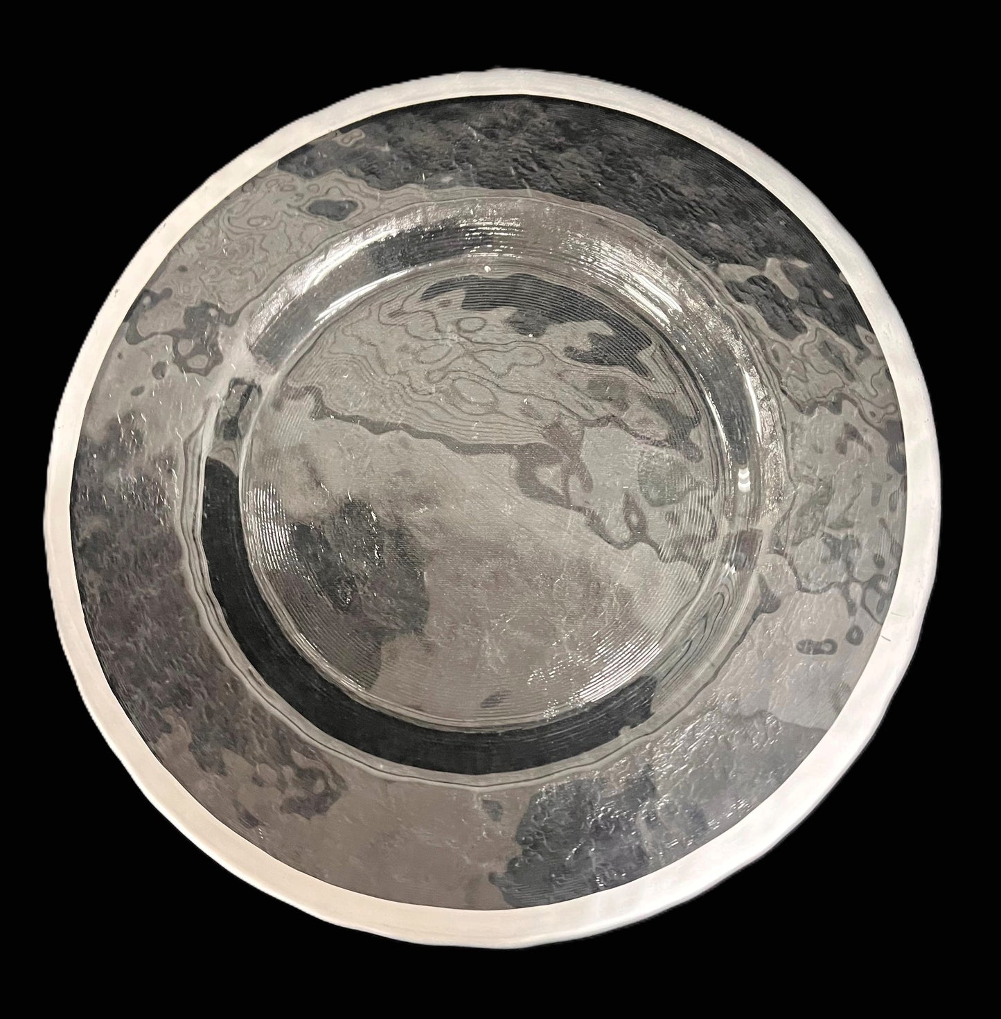 8.75" Clear Silver Rim Salad Plate - Item #68331