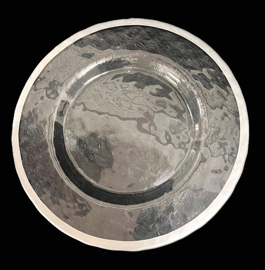 8.75" Clear Silver Rim Salad Plate - Item #68331