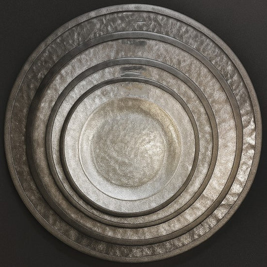 11" Black Rim Hammered Dinner Plate - Item# 68226