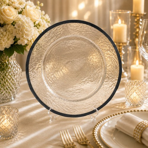 13" Black Hammered Charger Plate - Item #68225