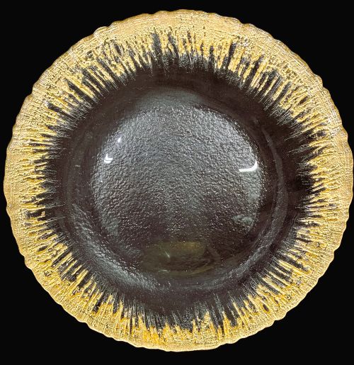 13" Gold Icicle Glass Charger Plate - Item #68239