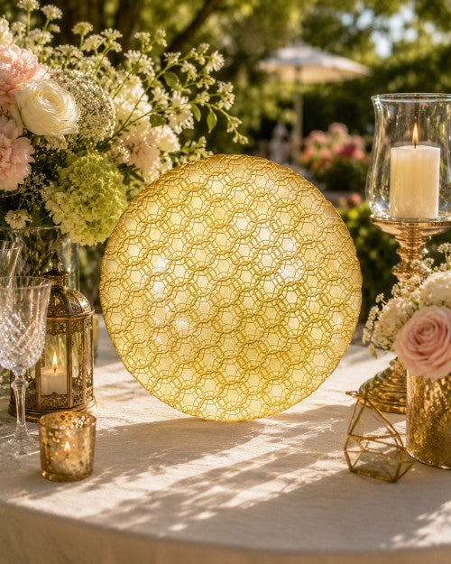 13" Mushroom Champagne Glass Charger - Item #68251