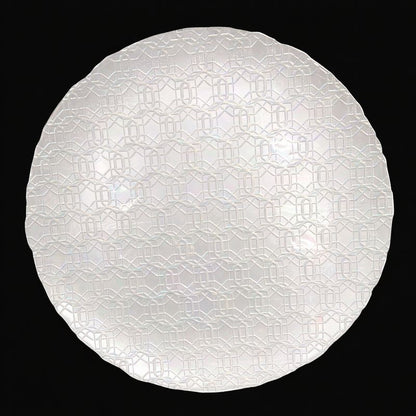 13" link Pearl Mushroom Glass Charger Plate - Item #68252