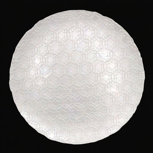 13" link Pearl Mushroom Glass Charger Plate - Item #68252