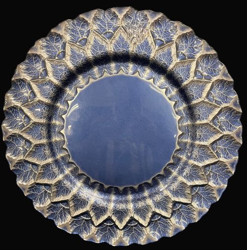 13" Florence Blue Mirror Charger Plate - Item #68256