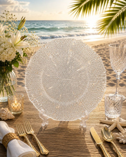 13" Louis Clear Glass Charger Plate - Item #68259