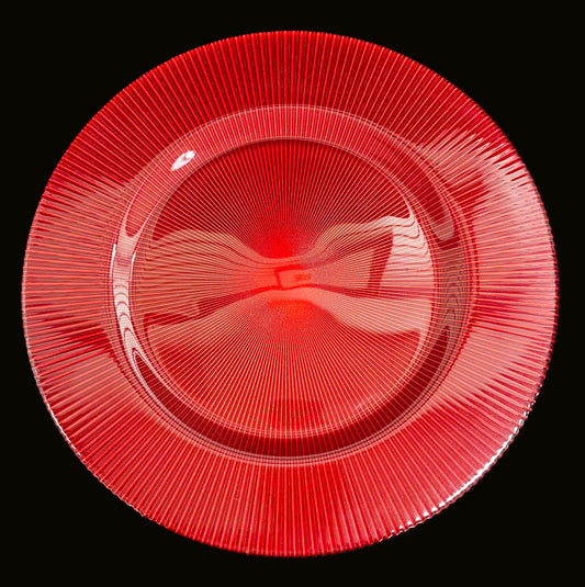 13" Holiday Crimson Glass Charger - Item #68261