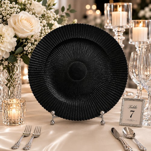 13" Marbella Line Black Charger Plate - item #68262