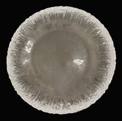 13"Silver Glitter Black Charger Plate - Item #68275