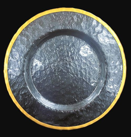 13" Clear Gold Thin Rim Glass Charger Plate - Item #68277