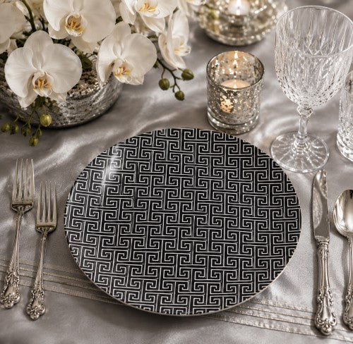 13" Greek Key Pearl Charger Plate - Item #68289